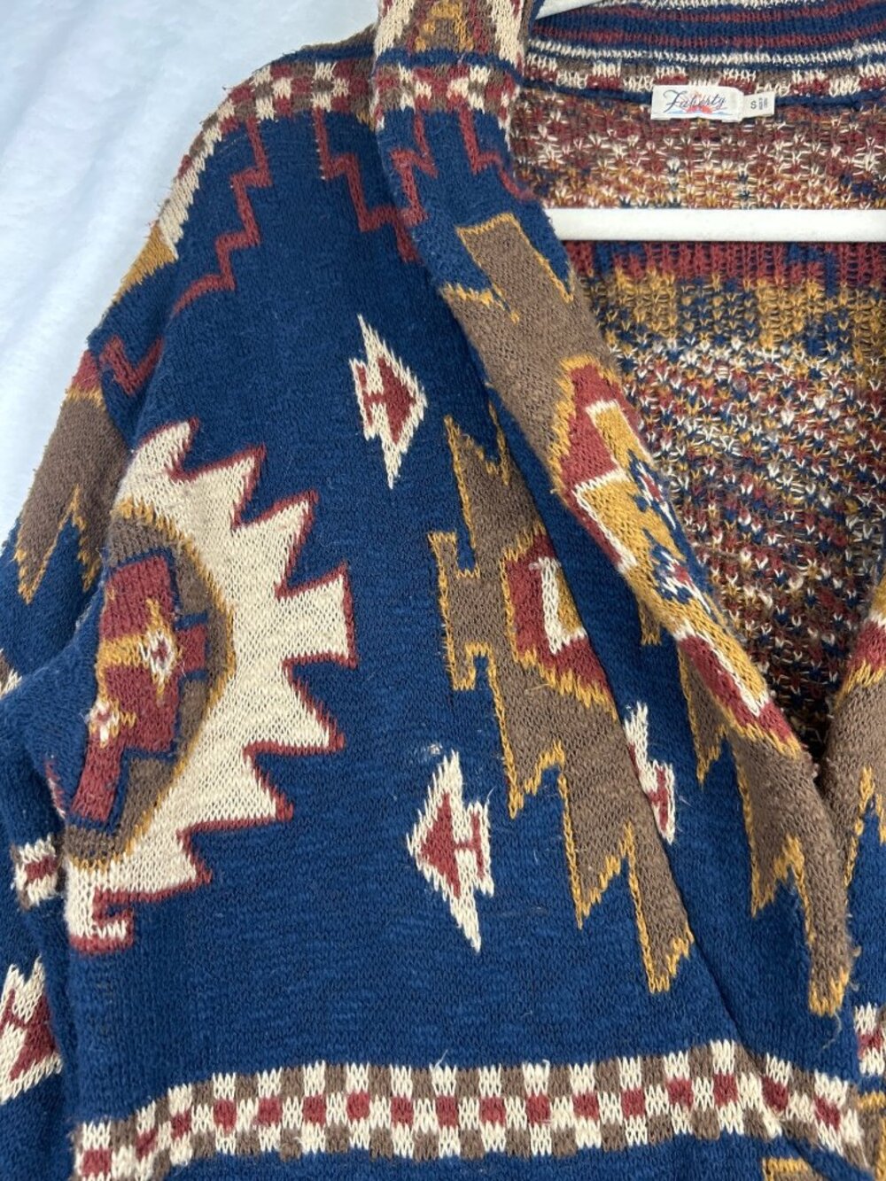 Faherty Women's Lodge Cardigan Women's S Aztec Southwestern Geometric Sweater - Picture 7 of 15